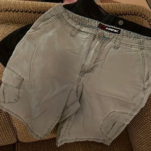 2 pairs of cargo shorts George, and Hawk size 34